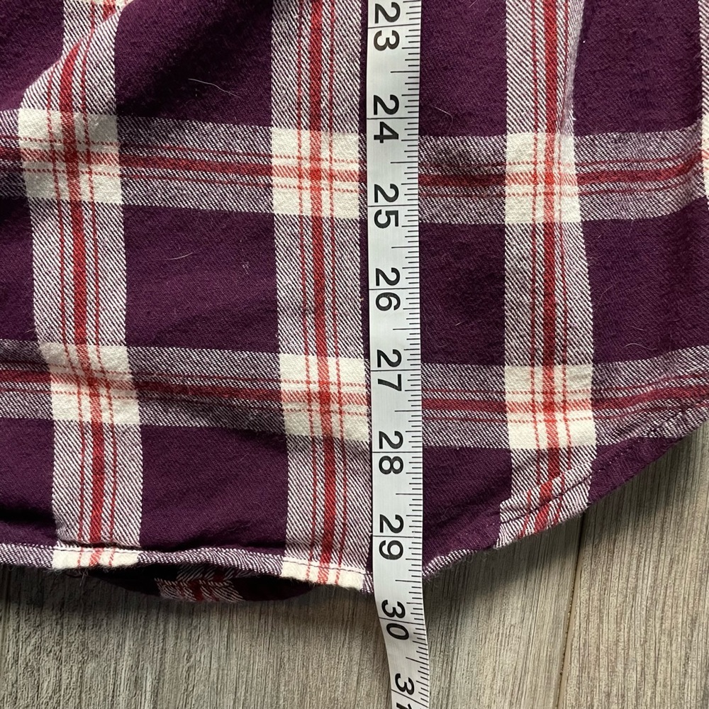 Duluth Trading Co Purple Plaid Long Sleeve Button Down Shirt Medium‎ - Picture 6 of 6